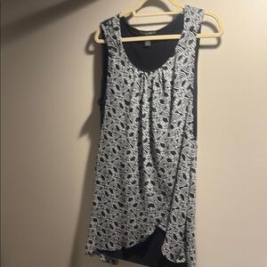 Casual Black and White Asymmetrical Sundress